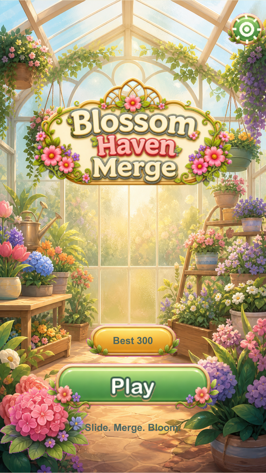 Blossom Haven Merge greenhouse home screen
