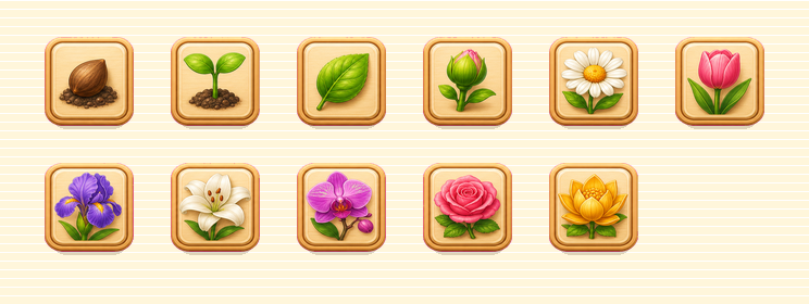 Blossom Haven Merge flower stages